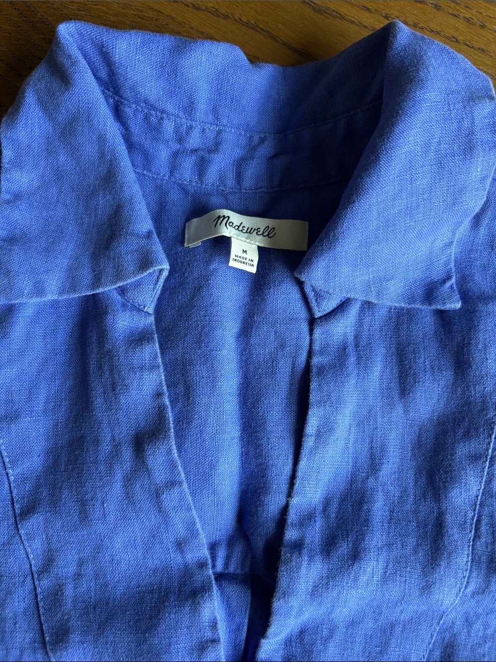 Madewell V-Neck mini dress in 100% linen - Picture 4 of 5